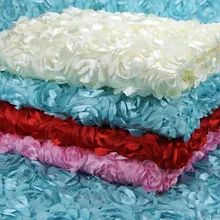 3D стереоскопический розовый цветок белая ткань ковер торжественное свадебное платье ткань полый