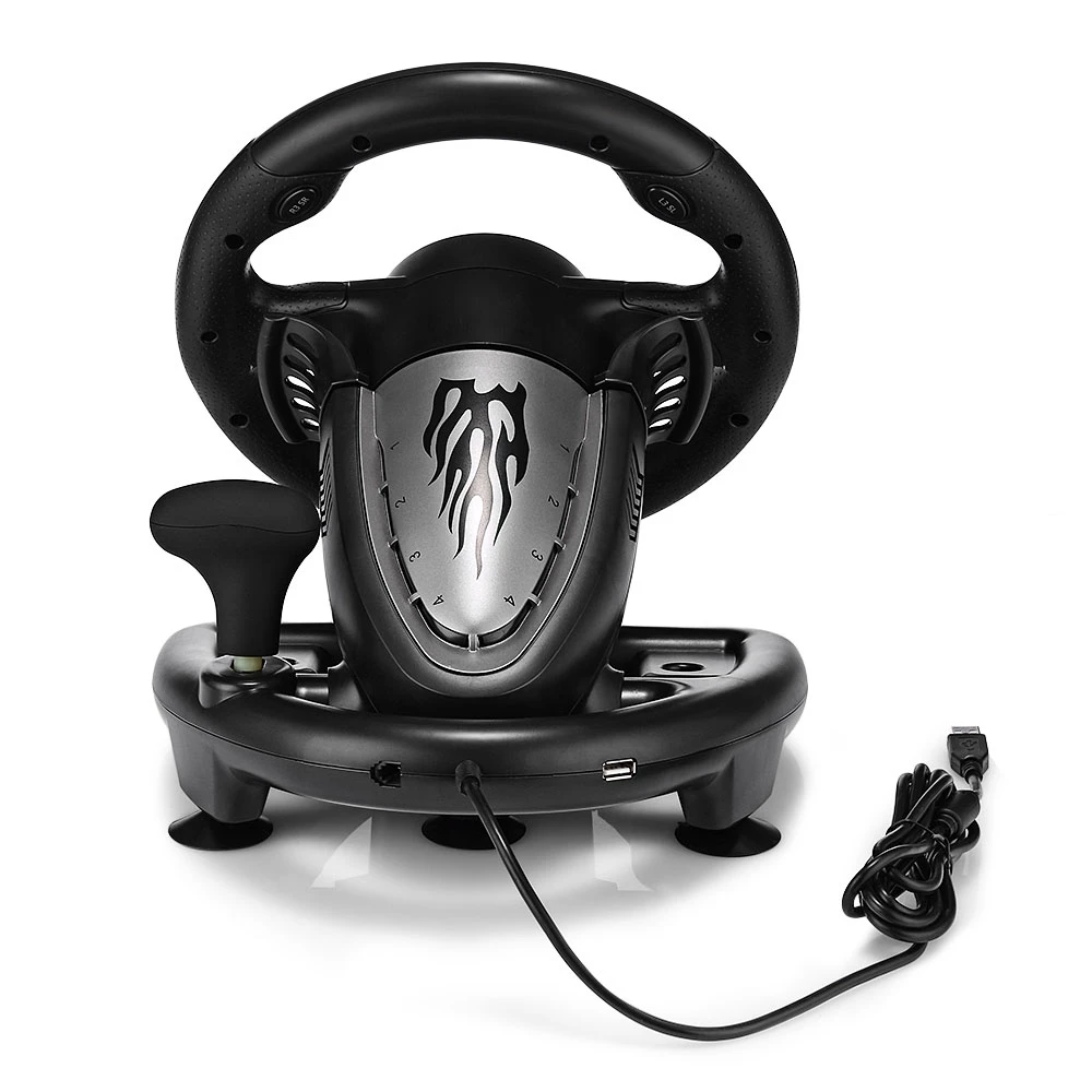  PXN V3II USB Game Steering Wheel Vibration Dual Motor Gaming Controller with Foldable Pedal for PS3