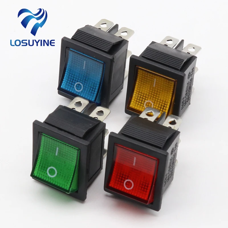 

1pcs brass spare parts illuminuted 6 pins rocker switch with lamp