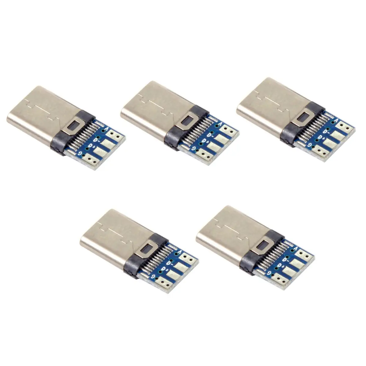 5 шт./лот OTG хост Тип DIY 24pin USB Type C мужской 1 k резистор с черным корпусом|Кабели