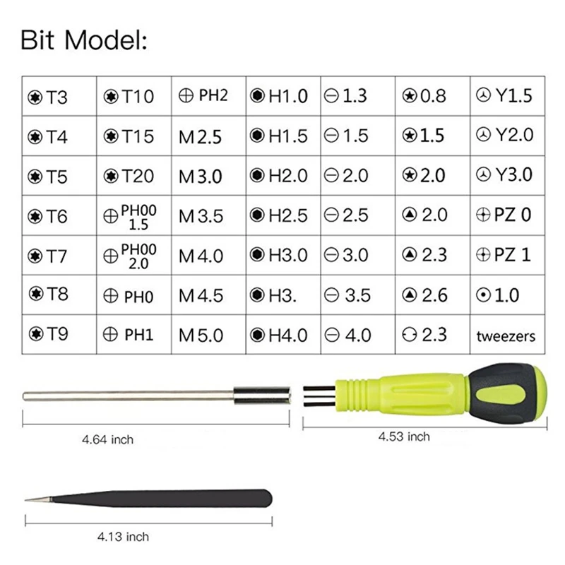 Antpscope прецизионные магнитные отвертки наборы 53 в 1 многоцелевой Электрический бытовой инструмент для ремонта телефона ПК ручной инструмент 19