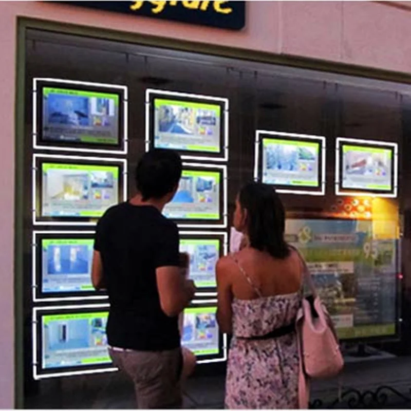 28pcs A3 Led Window Display Acrylic Frame Light Pocket Landscape Format