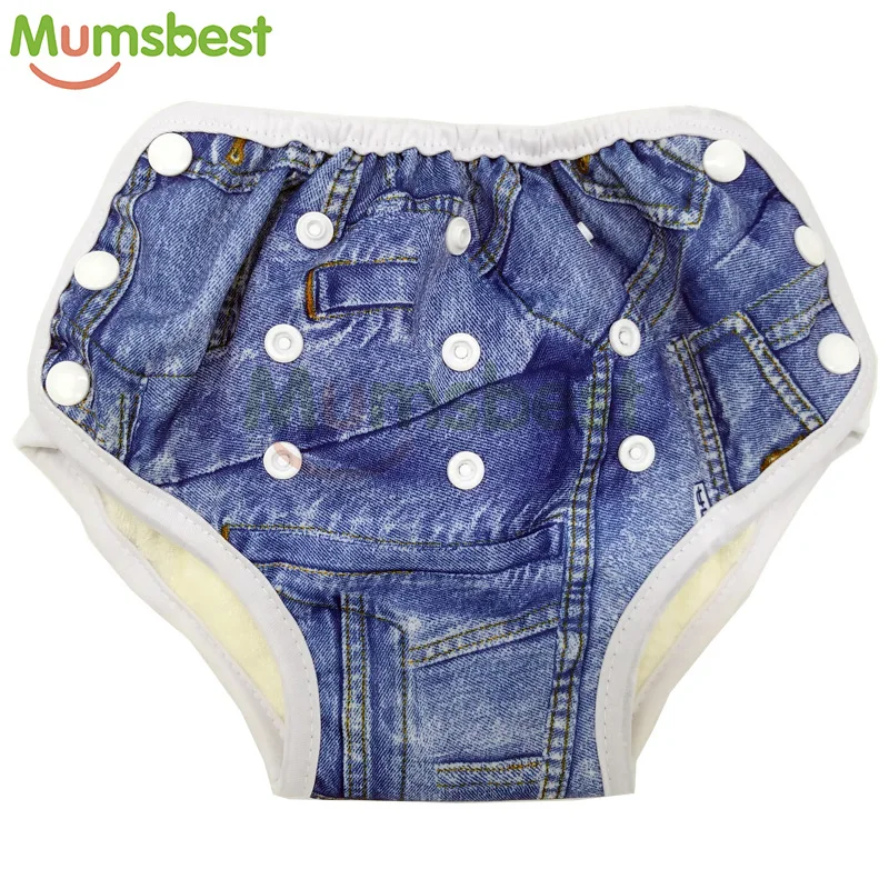 

[Mumsbest] New Baby AIO Training Pants Washable Baby Cloth Nappy With Cotton Insert Reusable Cloth Diapers For 10-18kg Babies