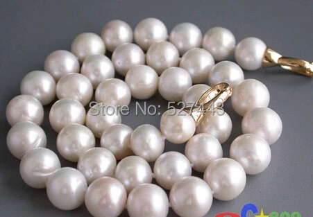 

Wholesale >>Real 17" 11mm ROUND white FRESHWATER PEARL NECKLACE