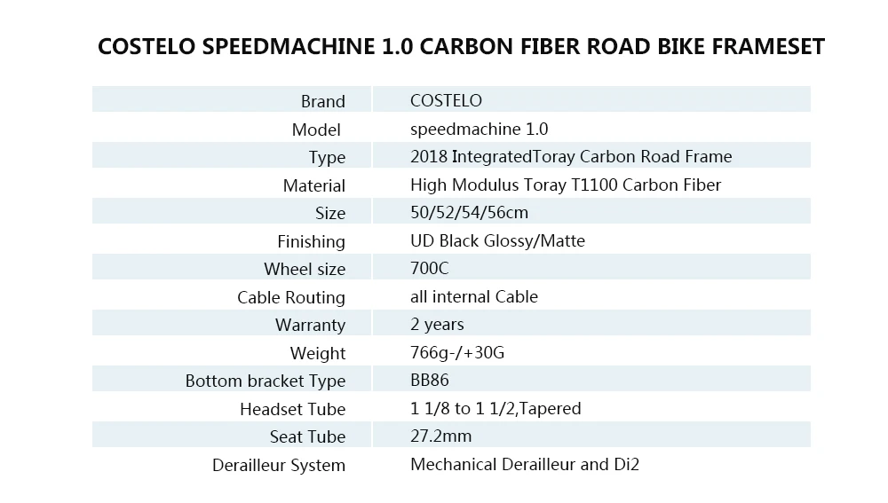 Best 2019 disc Costelo Speedmachine1.0 carbon road bike frame cycling frame Costelo bicycle bicicleta frameset seatpost fork headset 1