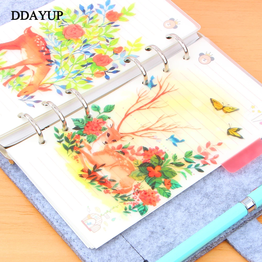 

5Pcs/lot A5 A6 Elk Frosted Planner's Inner Pages Spacer Plate Diario Binder Planner Concise Filler Paper Pp 6 Holes Separator