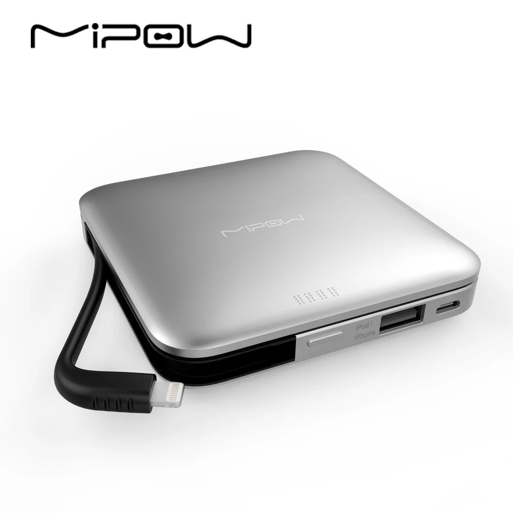 

MIPOW Power Bank Battery 9000mAh Portable Charger with MFI Certified Lightning Cable for iPhone iPod iPad Apple iPhone7 6 5 Mini