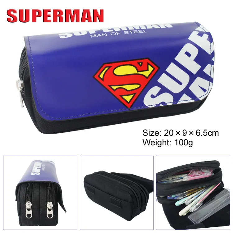 

2018 Super Hero Superman Boys Girls Cartoon Pencil Case Bag School Pouches Children Student Pen Bag Kids Purse Wallet Gift