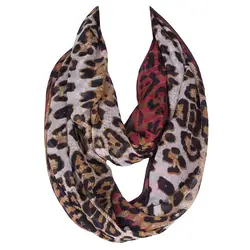 Новая мода Вуаль с леопардовым принтом Шарфы для женщин шелка в полоску Одеяло шарфы теплые зимние шифоновый шарф Для женщин шаль Кольцо