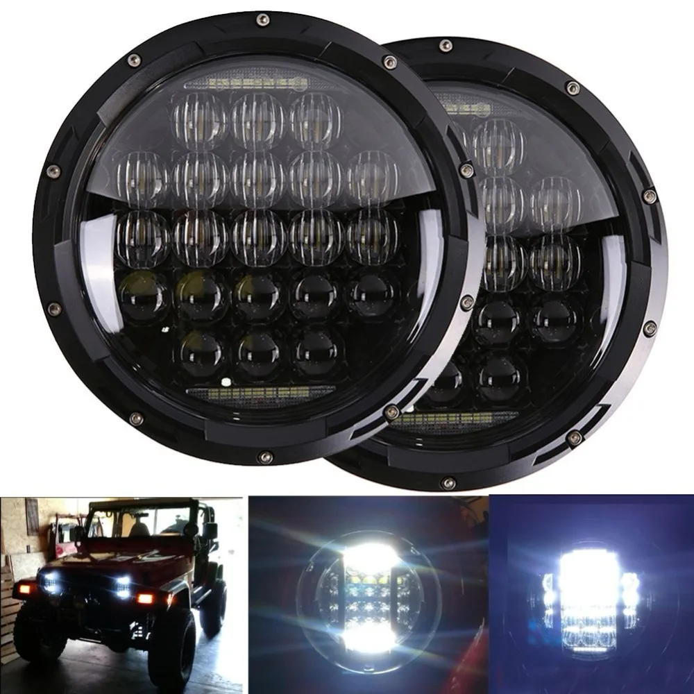 2 шт. 7 дюймов 5D проектор фары круглый светодиодный DRL дальнего ближнего света для