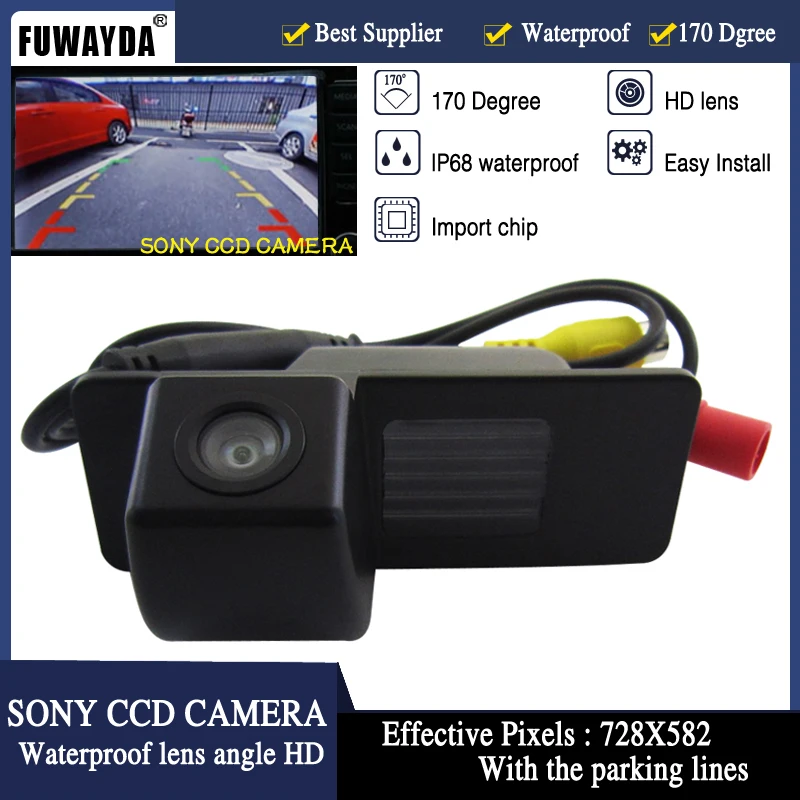 

FUWAYDA SONY CCD Chip Car Rear View Reverse Kit Camera for Chevrolet Aveo Trailblazer Opel Mokka Cadillas SRX CTS WATERPROOF HD