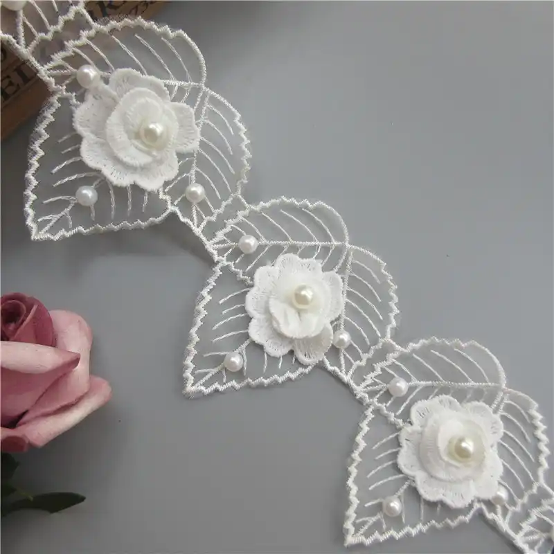 1yard 7.5cm Flower Embroidered Lace Ribbon Trim Handmade Sewing Applique Craft 1yard 7.5cm Flower Embroidered Lace Ribbon Trim Handmade Sewing Applique Craft