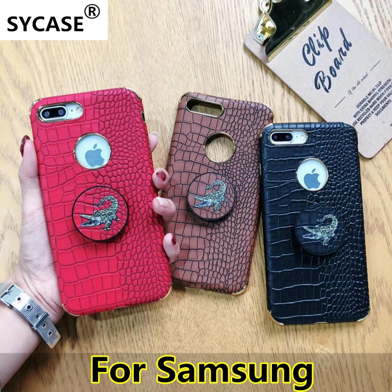 SYCASE Бизнес с узором крокодиловая кожа чехол для samsung S7edge S8 S9 плюс Note8 кожаный