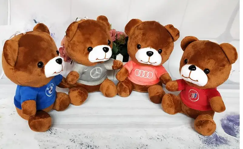 

New 20CM teddy bear bus logo push toys Wedding grab cloth doll gift