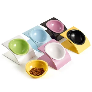 Новый кошка не могу чаша кормушка для щенка есть таблица с чаша рамка косой круглый повышение для собак домашних животных меламин высокое качественный фидер - изображение