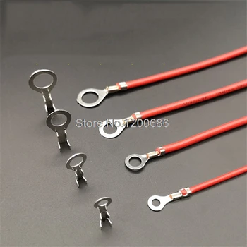 

20CM O type grounding connection M4 3.2 4.2 5.2 6.2 screw hole rounding shaped Bare Ring Terminal Connector Crimp wire harness
