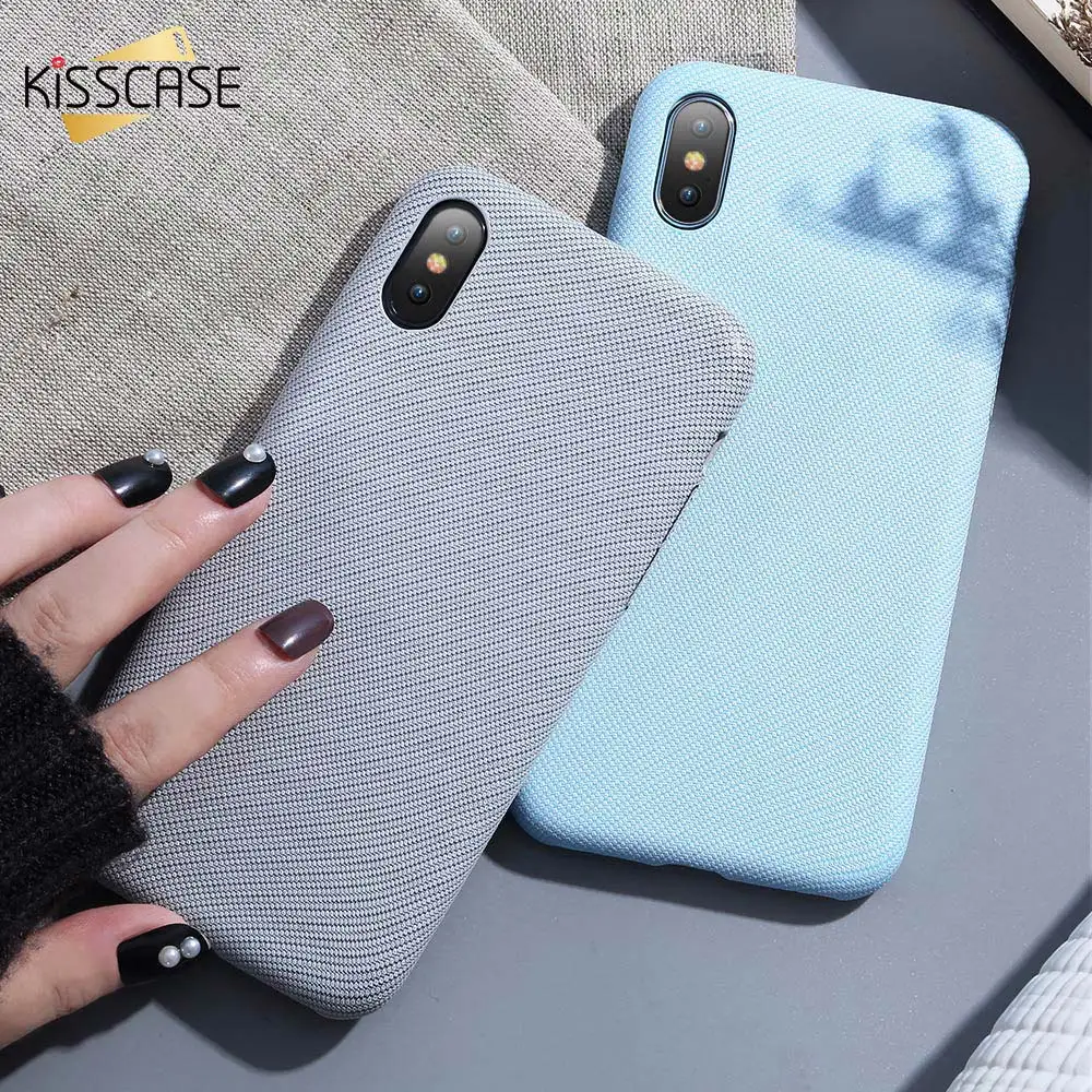 

KISSCASE Cute Plain Phone Case For iPhone 6 6s 7 8 Plus X XS Sports Fashion Fundas Dirt Resistant Covers Cloth Patterned Cases
