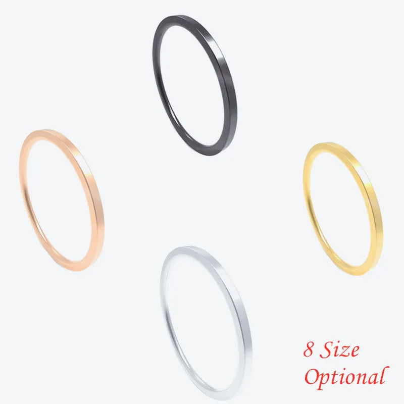 

Minimalist 1 MM Super Skinny Smooth Titanium Steel Stacking Ring Fashion Jewelry Holiday Birthday Friend Gift