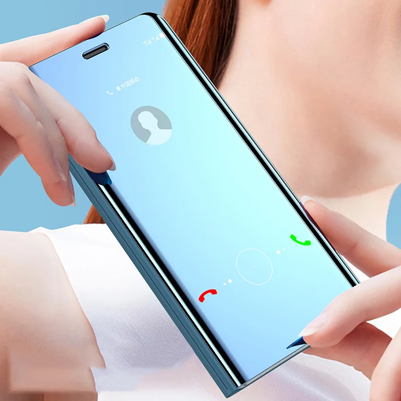 

Smart Mirror Flip Phone Case For Xiaomi Mi A2 Lite 8 9 se Redmi 6 Go Note 7 Pro Pocophone F1 Cover Mi9 Note7 Flip Leather Case