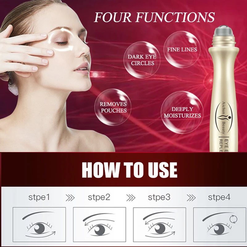 Eye Serum Remove Dark Circles Rolling Beads Eye Cream anti inflammatory Remove Fat Particles Moisturizing Around 3