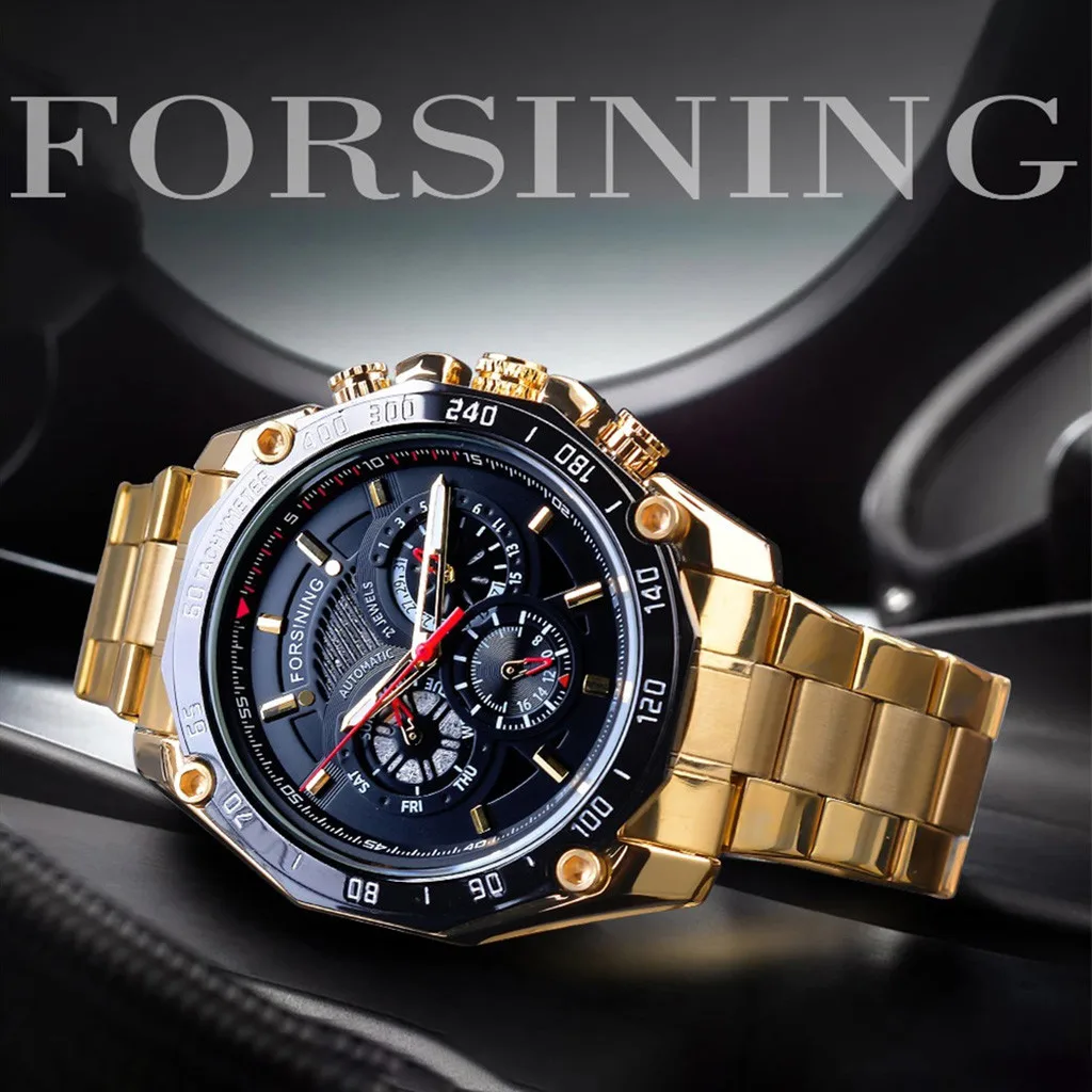

watch men luxury men quartz wristwatches male relogio masculino Waterproof Three Eye Six Needle Automatic Mechanical Watch T516