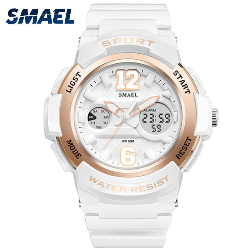 SMAEL Ladies Watch Women Gold Rose Digital Sport Waterproof Watches Top Brand Luxury Baby Fashion G