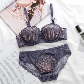 

Sexy Lingerie Bra Sets Women Lace Embroidery Shell Bra Sets Push Up Brassieres Suits
