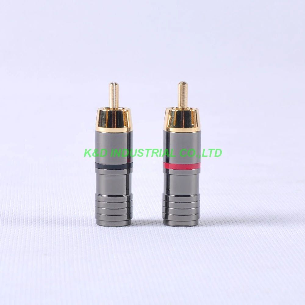 

4pcs Gold Plated RCA Plug Male Screw Locking Audio Grade Adapter Connector