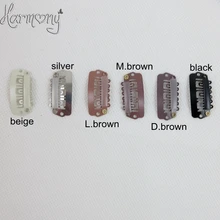 100 шт 32 мм U наконечник защелкивающиеся металлические зажимы с силиконовой спинкой для наращивания волос/утка/парик