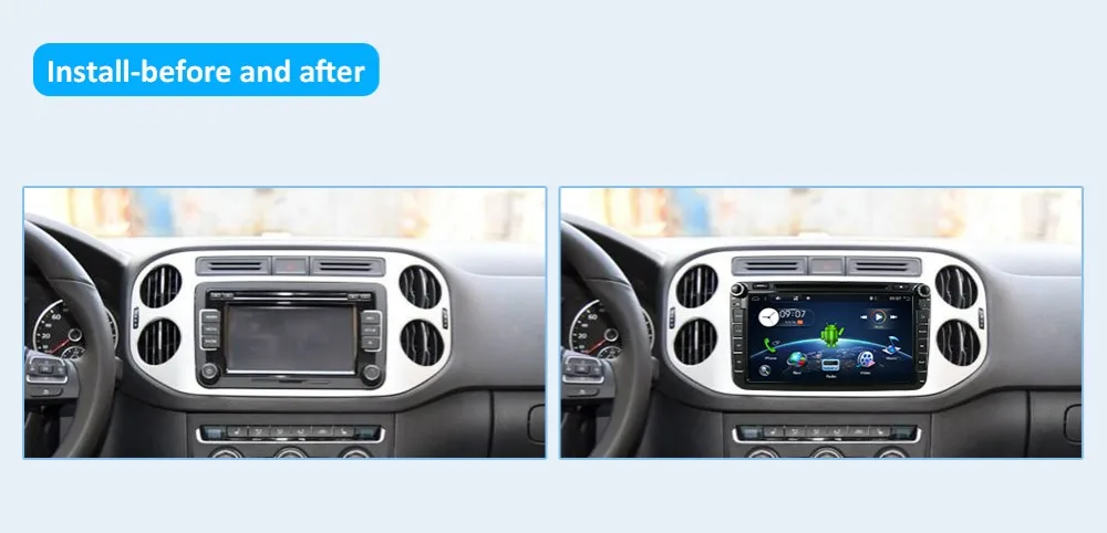 Perfect Octa Core Android 8.1 2G RAM 2 Din Car DVD GPS Navi Radio Player For Volkswagen SKODA GOLF 5 Golf 6 POLO PASSAT B7 T5 CC TIGUAN 20