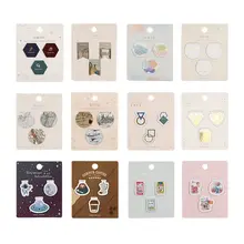 Мультфильм минималистичный ручной росписью магнитные закладки основные геометрические серии бронзовая художественная Ретро металлическая Подарочная книга папка 3 шт