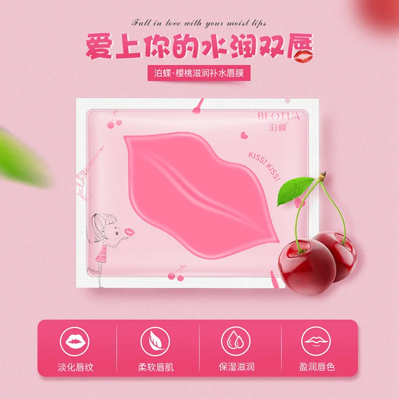 5Pcs Lip mask Plumper Crystal Collagen Pads Moisture Essence Wrinkle Patch Pad Gel Scrub Lips Care Enhancer lip sleeping mask