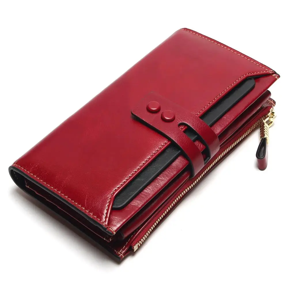 

JIULIN 2019 New WoMen Wallets Genuine Leather High Quality Long Design Clutch Cowhide Wallet High Quality Fashion Female Purse