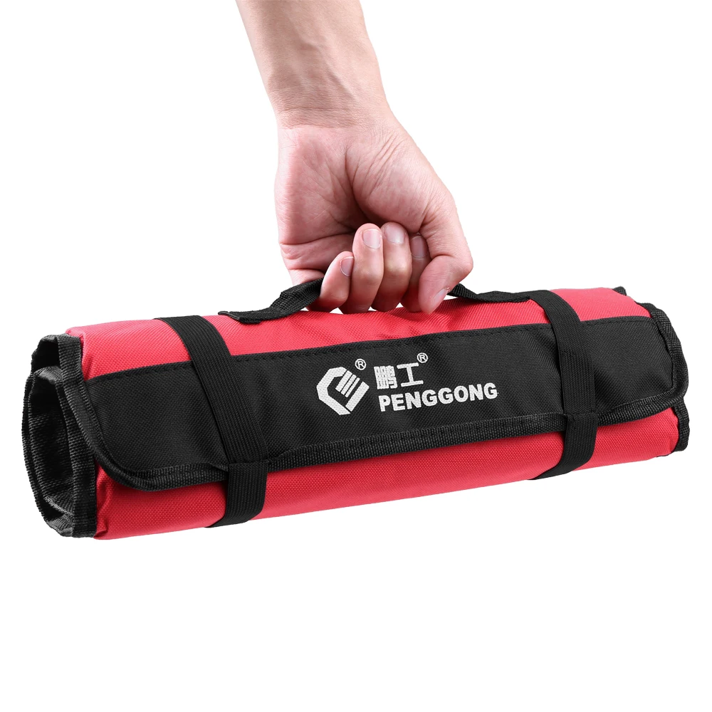 

Waterproof Tool Bag Organizer Oxford Canvas Chisel Roll Rolling Pounch Wearable Repairing Handle Bag with Belt for Repair Tools