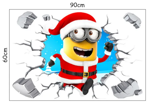 Neuer Stil Kanaldeckel 3D Cartoon Minions wand Aufkleber Zimmer tattoo 20X60cm