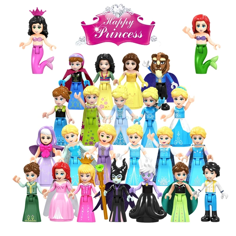 

Fairy Tale Princess Girl Maleficent Building Doll Figures Bricks Blocks Model Friends Children Toys Compatible Legoing Friends