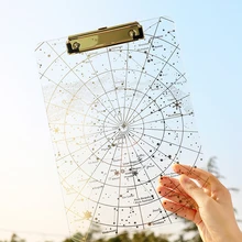 Креативный акриловый прозрачный зажим для файлов звездного неба, карта Северной Звезды, А4, тестовый зажим для бумаги, блокнот для письма, коврик для рисования, доска, файл, складка