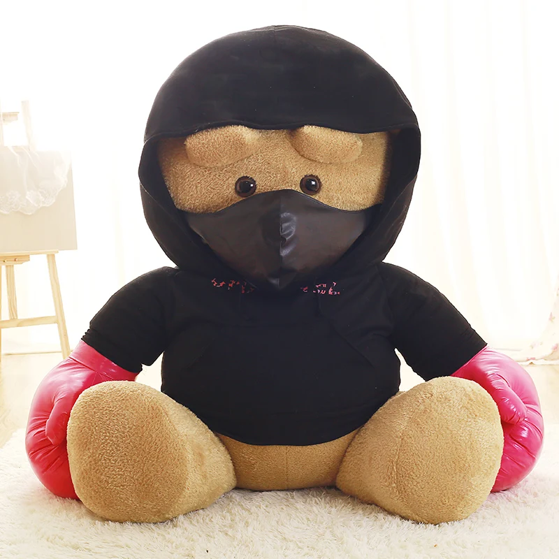 lovely big 160cm boxing teddy bear doll eyebrow animal bear plush