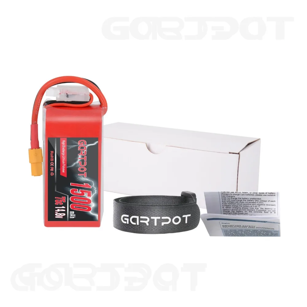 2 единицы GARTPOT 4S lipo батарея fpv 1500mAh 14,8 V Lipo батарея дроны аккумуляторная батарея 75C с XT60 для FPV вертолета