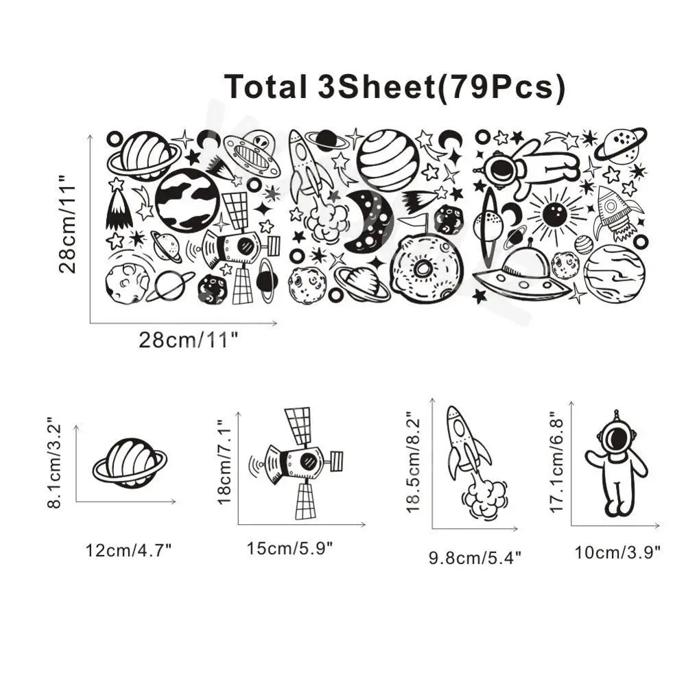 Космическая Наклейка на стену 79 шт Солнечная система планета Наклейка на стену для детской комнаты украшение для классной комнаты Минималистичная планета звезды виниловая наклейка
