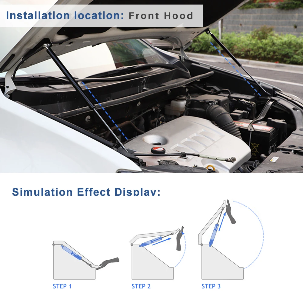 Газовые стойки для Toyota Crown 2003-2008 510 мм 12th S180 газовый пружинный подъемник поддерживает удары капота передний амортизатор капота пара