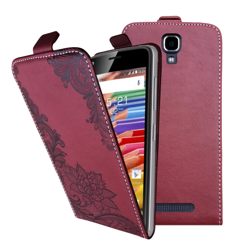 Кожаный чехол книжка для телефона с 3D стереозвуком и бабочкой Prestigio Muze K5 LTE PSP5509