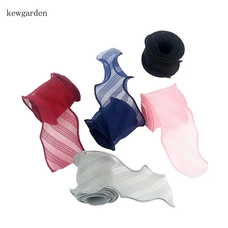 Kewgarden разминание Seersucker пряжа ленты ручной работы DIY Бант Аксессуары Атласная
