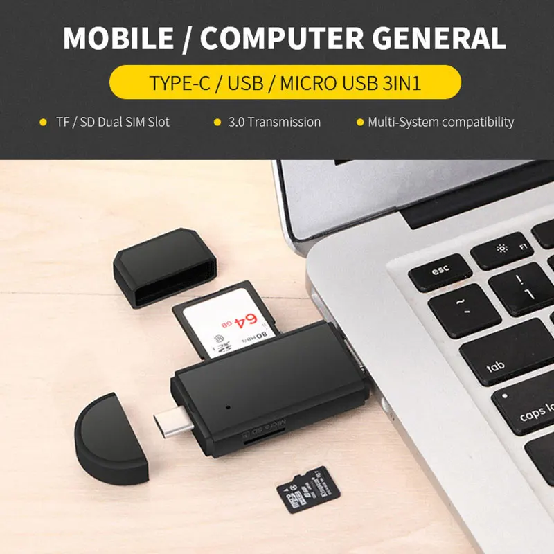 Устройство для чтения карт памяти USB 3 0 и Type C SD Micro TF|Картридеры| |