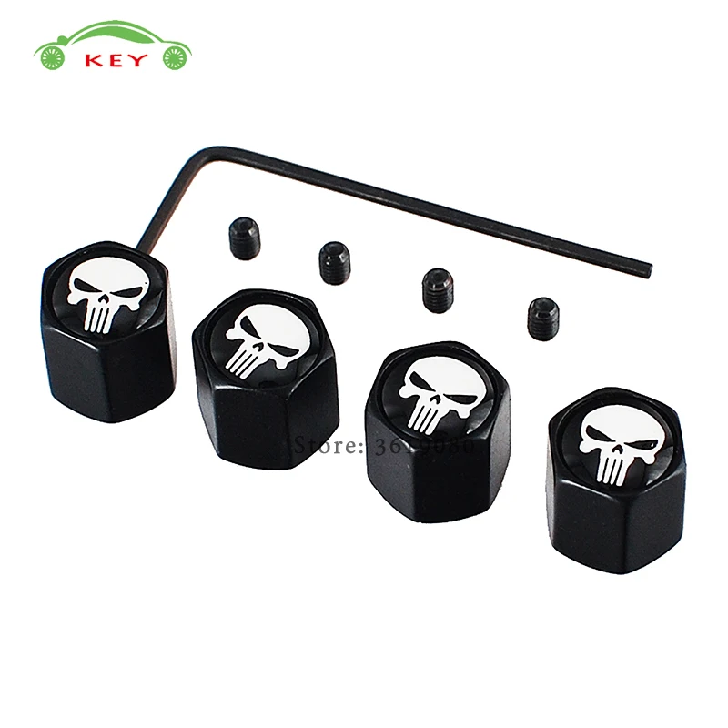 

Metal Car Styling Tire Stem Valve Caps Auto Wheel Air Covers for Skull Logo for Renault Toyota camry VW passat Dodge BMW e46 KIA