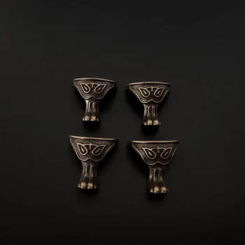 

NEW 4Pcs Antique Alloy Jewelry Wine Box Vintage Wood Case Decorative Feet Leg Corner For Furniture