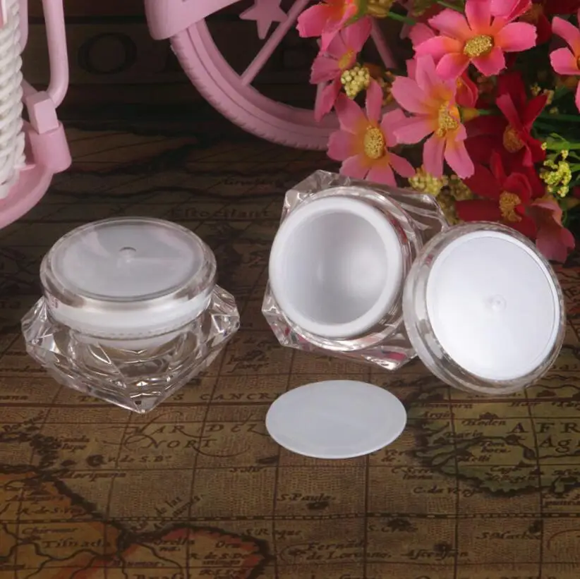 

Банки акриловые с кристаллами и алмазами, 20 мл/20 г, пустые упаковочные банки, банки для крема, косметические контейнеры 50 шт.