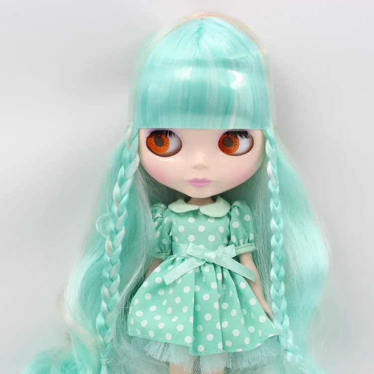 Мятные волосы смешанные обнаженные Blyth кукла подходит для DIY Изменить BJD игрушка для девочек