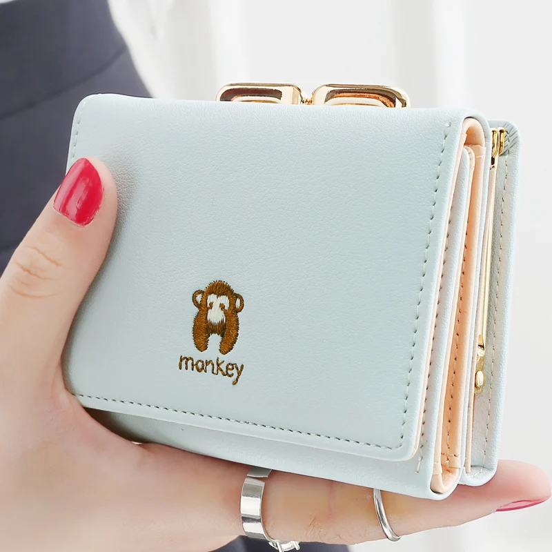 New Fashion Lovely Money Pattern Women Wallets Short Hasp PU Leather Money Bag Wallet Ladies Clutch Cute Coin Purse Card Holder