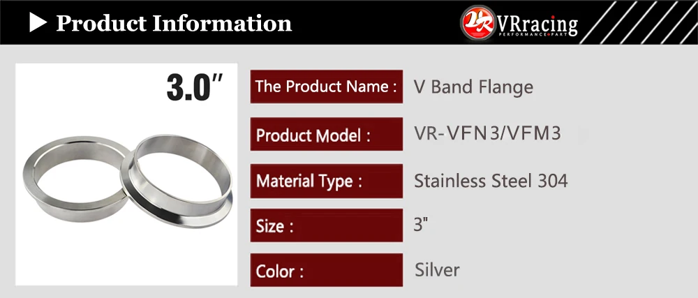VR RACING(2 шт./лот) " V-Band фланец высокое качество Нержавеющая сталь 304 FEMAL& Мужской или нормальный V Band фланец VR-VFN3/VFM3